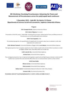 ERC Workshop Resolving Precariousness